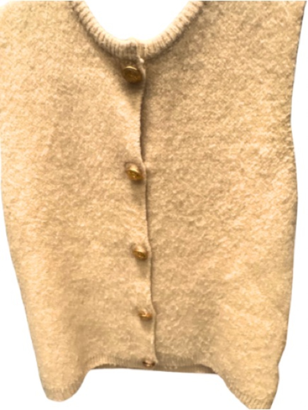 Cozy Cream Button-Front Women's Sweater Vest